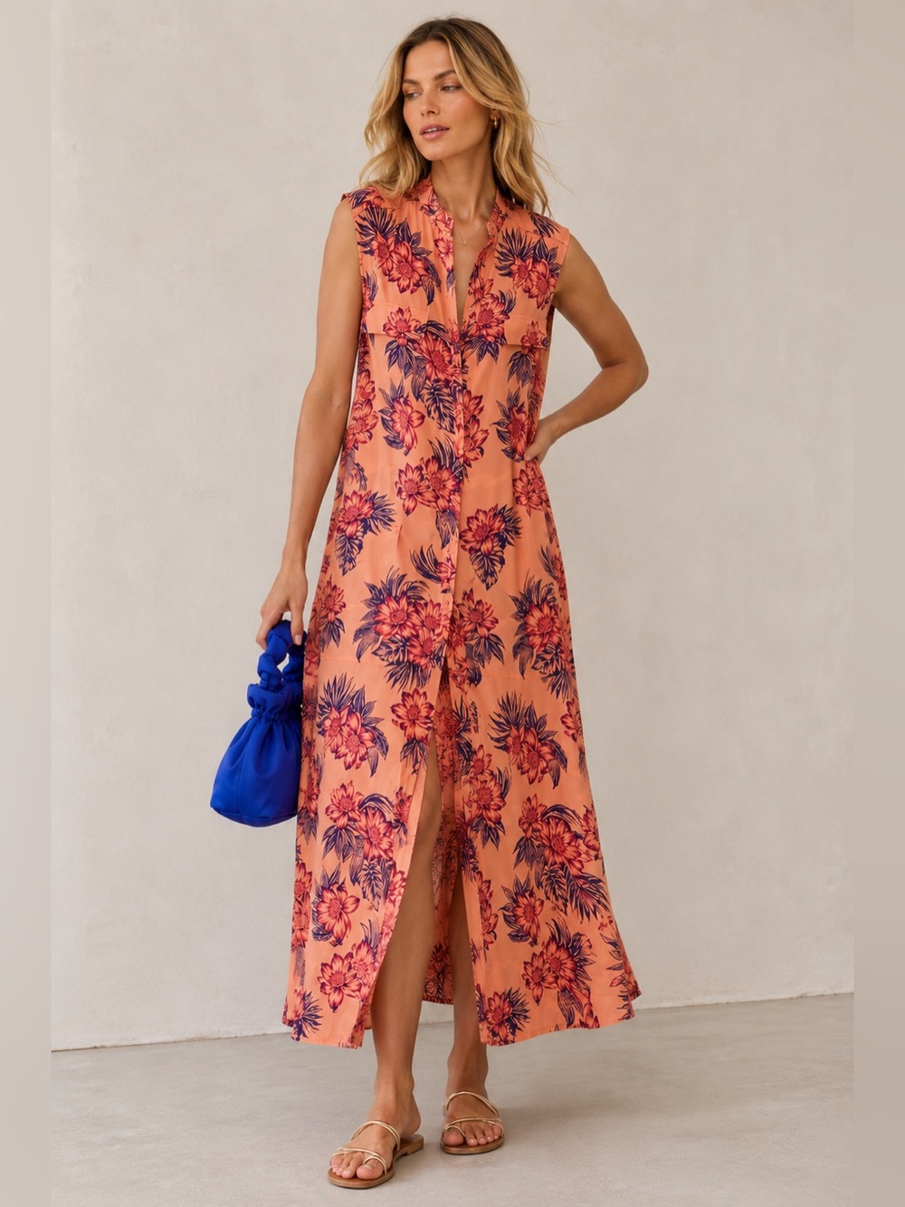 Equipment Illumina Floral Print Silk Midi Shirt Dress – XS